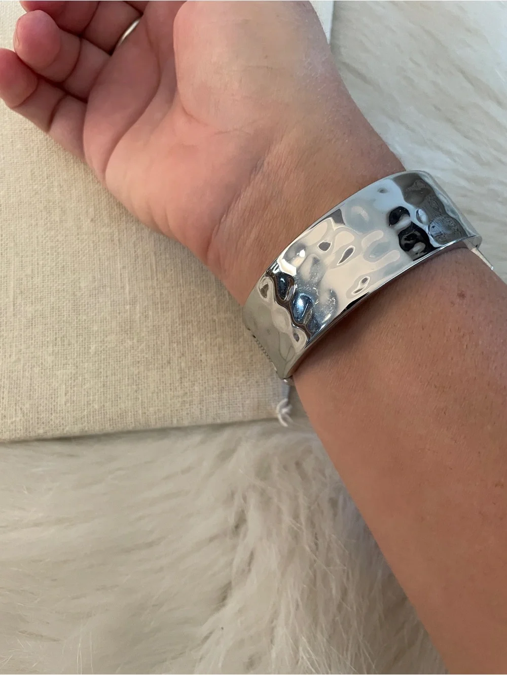 Dona Silver-Tone Hinged Metal Bracelet high quality costume jewelry